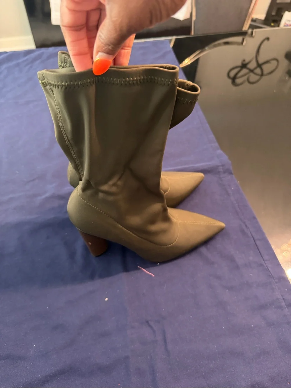 Cape Robbin Olive Pointed Toe Sock Booties